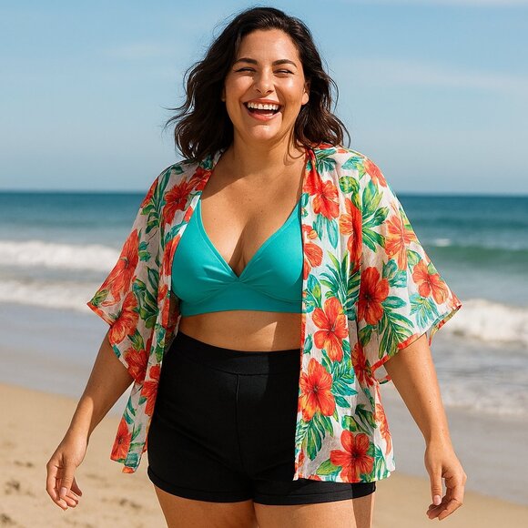 NWT Azul by Maxine of Hollywood Solid Black Swim Short NEW Plus Size 16W - Picture 1 of 15